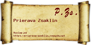 Prierava Zsaklin névjegykártya